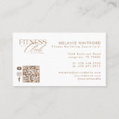 Modern Fitness Personal Trainer Brand Photo QR  名刺 (裏面)
