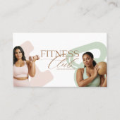 Modern Fitness Personal Trainer Brand Photo QR  名刺 (正面)