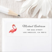 Modern Flamingo Baby Shower Return Address Label ラベル (インサイチュ)