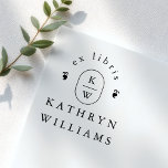 Modern Fleuron Monogram Ex Libris Bookplate Book セルフインキングスタンプ<br><div class="desc">Effortlessly claim your books with a stamp of contemporary style using this custom self-inking rubber stamp. Designed with a sleek monogram within an oval, subtle fleuron accents, and "ex libris" text, this stamp provides clear and consistent impressions. It's perfect for quickly personalizing books in your library or adding a distinguished...</div>