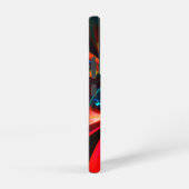 Modern Floral Abstract Art Orange Blue Pattern #14 Samsung Galaxyケース (右側面)