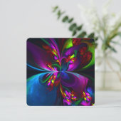 Modern Floral Abstract Art Red Blue Pattern #15 招待状 (スタンド正面)