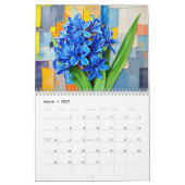 Modern Floral Abstract Seasonal Blooms with Geomet カレンダー (3月 2027)