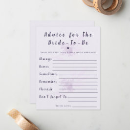 Modern Floral Advice for Bride Shower Game Card ノートカード