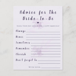 Modern Floral Advice for Bride Shower Game Card ノートカード