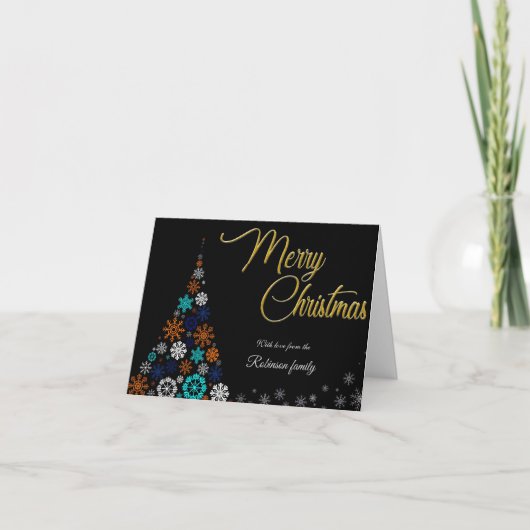 Modern, Floral and Bold Christmas Card カード (正面)