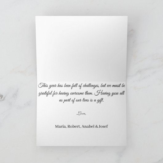 Modern, Floral and Bold Christmas Card カード (内部)