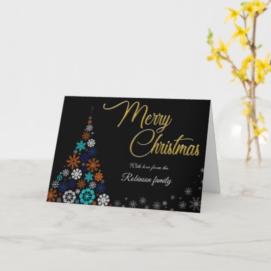 Modern, Floral and Bold Christmas Card カード (黄色い花)