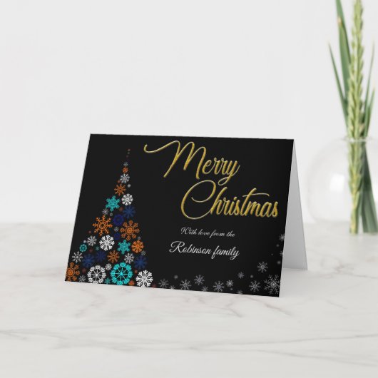 Modern, Floral and Bold Christmas Card カード (正面)