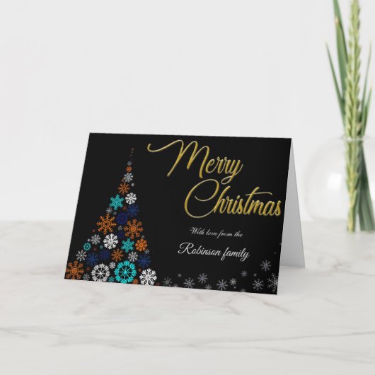 Modern, Floral and Bold Christmas Card サンキューカード (正面)