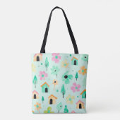 Modern Floral Art Tote Bag トートバッグ (裏面)