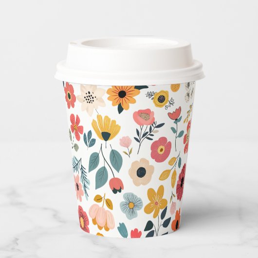 Modern Floral Baby Shower 紙コップ (裏面)