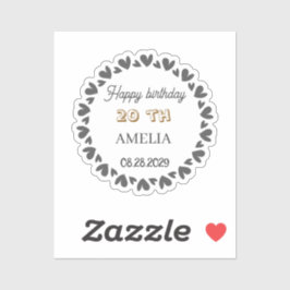 Modern Floral Birthday | Elegant Flower Design  シール