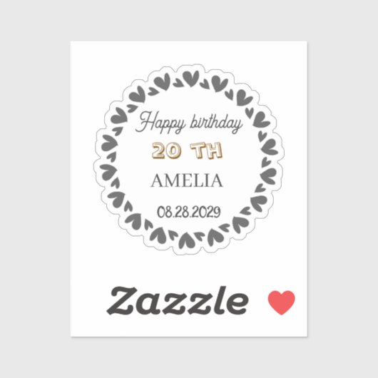 Modern Floral Birthday | Elegant Flower Design  シール (シート)