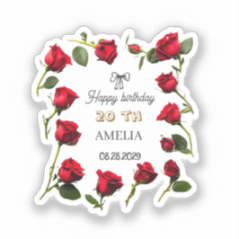 Modern Floral Birthday | Elegant Flower Design  シール