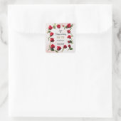 Modern Floral Birthday | Elegant Flower Design  スクエアシール (バッグ)