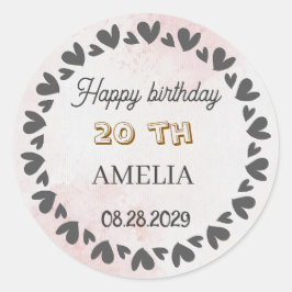 Modern Floral Birthday | Elegant Flower Design  ラウンドシール