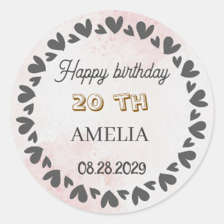 Modern Floral Birthday | Elegant Flower Design  ラウンドシール