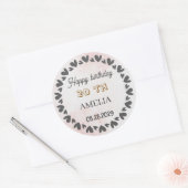Modern Floral Birthday | Elegant Flower Design  ラウンドシール (封筒)