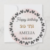 Modern Floral Birthday | Elegant Flower Design  招待状 (正面)