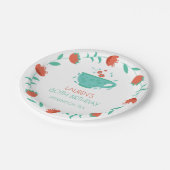 Modern Floral Birthday - Tea Party Paper Plate ペーパープレート (アングル)