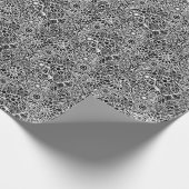 Modern Floral Black White Wrapping Paper ラッピングペーパー (角)
