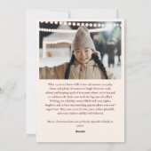 Modern Floral Border Warm Red Christmas Photo シーズンカード (裏面)