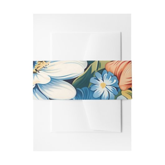 Modern Floral Botanical Wedding 招待状ベリーバンド (正面例)