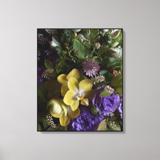 Modern Floral Bouquet Wrapped Canvas Wall Art キャンバスプリント (正面)