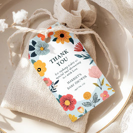 Modern Floral Boy Baby Shower Favor ギフトタグ