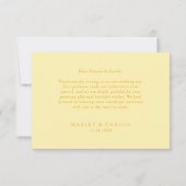 Modern Floral Butter Yellow Wedding サンキューカード (裏面)