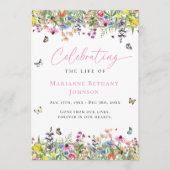 Modern Floral Celebration of Life Order of Service プログラム (正面)