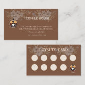 Modern Floral coffee Shop Loyalty Card 名刺 (正面/裏面)