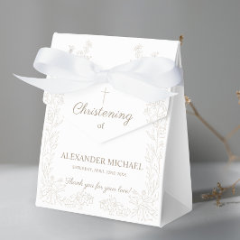 Modern Floral Cross Christening Baptism Thank You フェイバーボックス