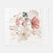 Modern Floral Design  フリースブランケット (正面(横))