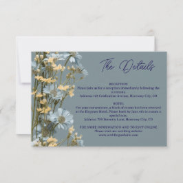 Modern Floral Details Enclosure Card 出欠カード