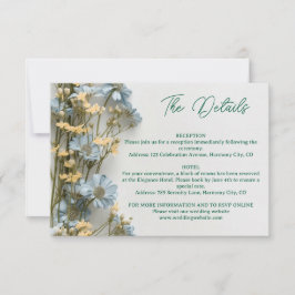 Modern Floral Details Enclosure Card 出欠カード
