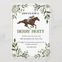 Modern Floral Equestrian Derby Invitation 招待状