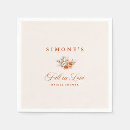 Modern Floral Fall In Love Bridal Shower  スタンダードカクテルナプキン
