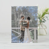 Modern Floral Frame Photo Modern Wedding  招待状 (スタンド正面)