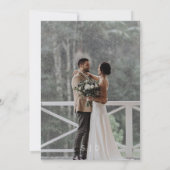 Modern Floral Frame Photo Modern Wedding  招待状 (裏面)