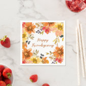 Modern Floral Friendsgiving  スタンダードカクテルナプキン (インサイチュ)