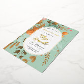 Modern Floral Graduation Party 箔招待状 (回転した状態)