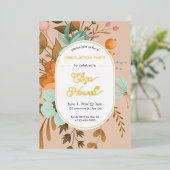 Modern Floral Graduation Party 箔招待状 (立ち正面)