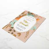 Modern Floral Graduation Party 箔招待状 (回転した状態)