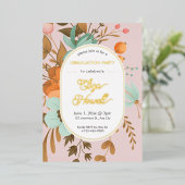 Modern Floral Graduation Party 箔招待状 (立ち正面)