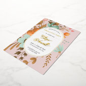 Modern Floral Graduation Party 箔招待状 (回転した状態)