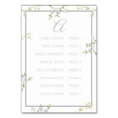 Modern Floral Grey Wedding Seating Chart テーブルナンバー (正面)