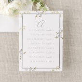 Modern Floral Grey Wedding Seating Chart テーブルナンバー