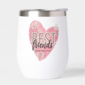 Modern Floral Heart Thermal Wine Tumbler (左面)